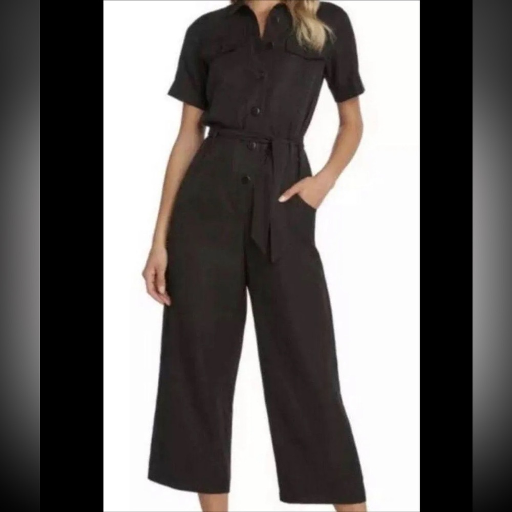 Willow Black Button-Up Jumpsuit